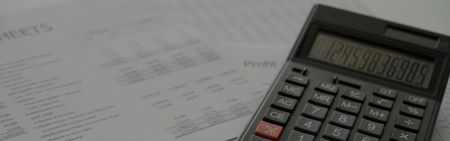 Image of financial statement and calculator